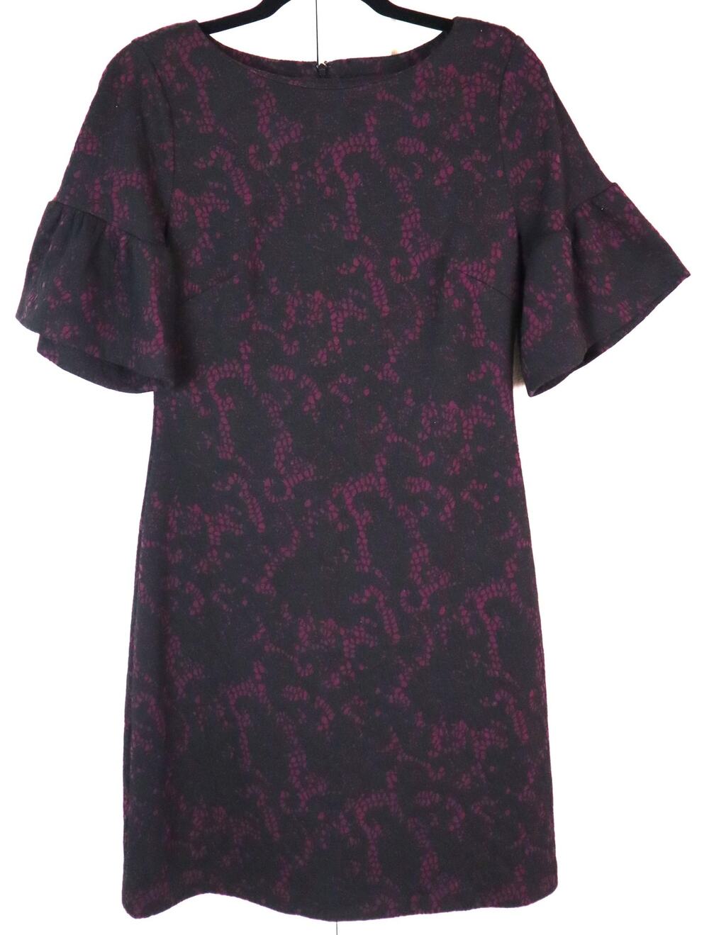 Ivanka Trump Black and Pink Mini Dress Short Pencil Sheath Bell Sleeve Women 4
